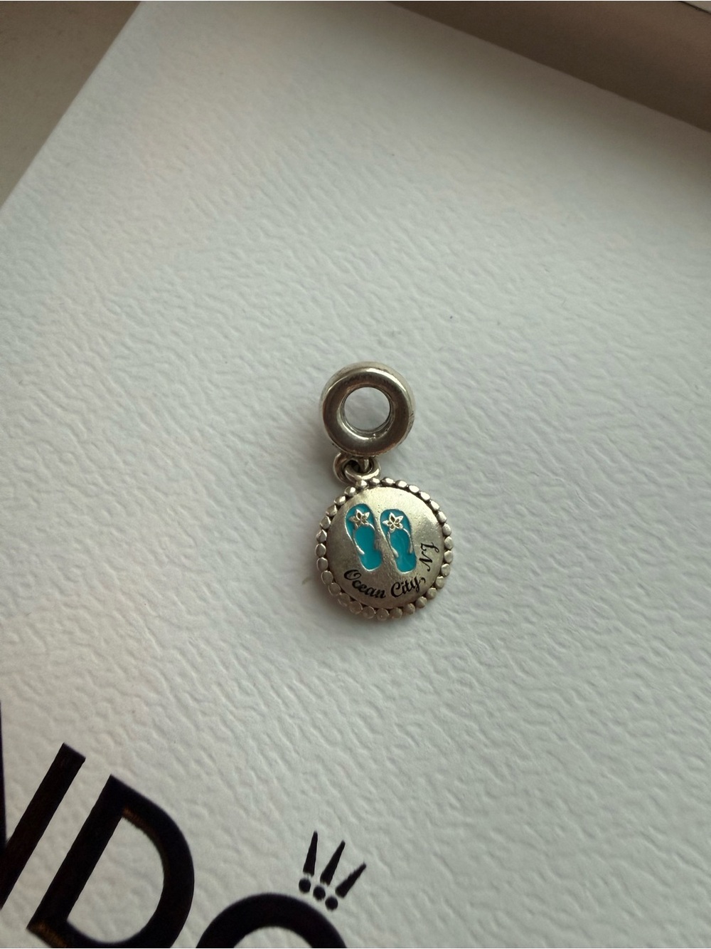 Pandora OCNJ Charm with Teal Flip-Flops